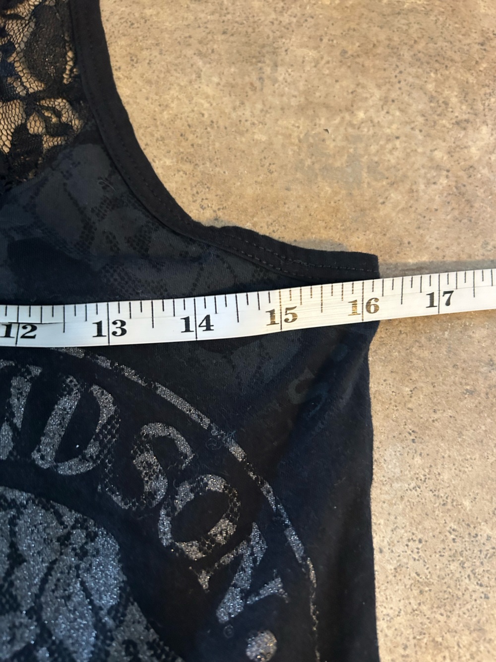 Harley Davidson Shirt - black lace trim Y2K style racer back tank - Picture 8 of 9